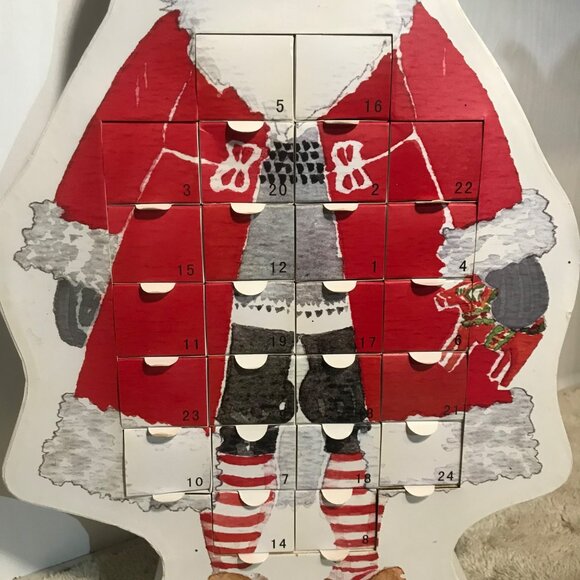 Ikea Santa Claus Advent Calendar Reusable 24 Drawers Heavy Cardboard Julmys 18" - Picture 3 of 16